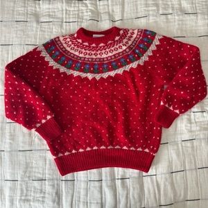 Dean’s of Scotland Vintage Red Fair Isle Sweater